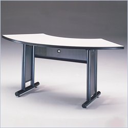 Mayline Meeting Plus Narrow Crescent Meeting Table