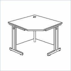 Mayline Communication Station Corner unit-Nebula Gray