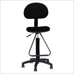 Mayline Seating Stool with Footrest & Polyester Fabric Foam Cushion