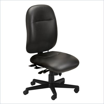 Mayline Comfort 24 Hour High Performance Multi Function Memory Foam Chair in Black Leather