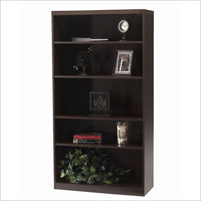 Mayline Aberdeen 5 Shelf Bookcase in Mocha