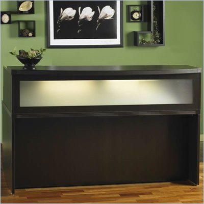 Mayline Aberdeen 72" Reception Station with Transaction Counter Screen and Leather Pivot Arm Chair