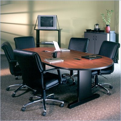 Mayline CSII Narrow 8' Racetrack Conference Table with Trestle Base