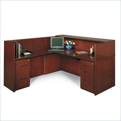 Mayline Corsica Complete Double Pedestal Reception Station with Left Return