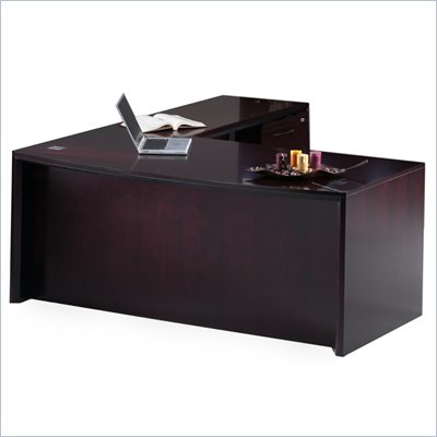 Mayline Corsica 72" Straight Front Executive Computer Desk, Right Return, Center Drawer and Filing Cabinets