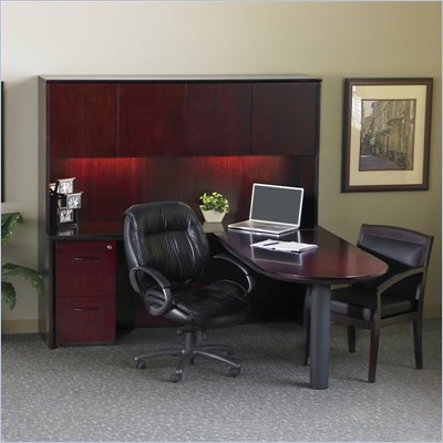 Mayline Corsica Wood 60" Peninsula L-Shaped Desk