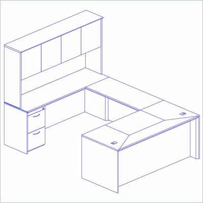 Mayline Corsica 66" Straight Front Desk with Bridge, Credenza, Hutch, Mobile Filing Cabinets and Center Drawer