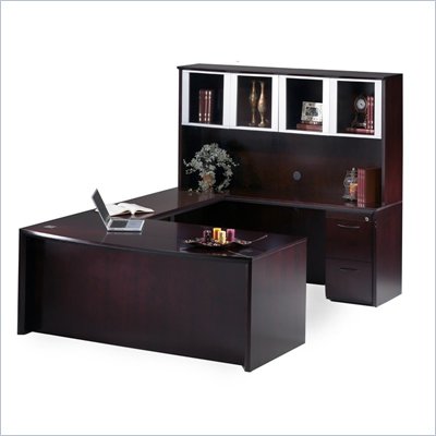 Mayline Corsica 72" Wood Executive U-Shaped Desk