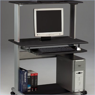 Mayline Crosswinds Mobile Wood Computer Desk with Hutch