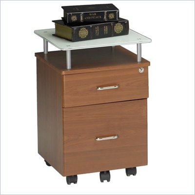 Mayline Glass-top Mobile Pedestal File