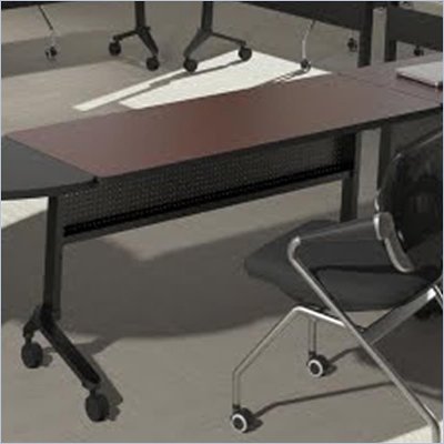 Training Tables on 24 X 60 Low Pressure Laminate T Mold Table In Mahogany Lf2460trmh