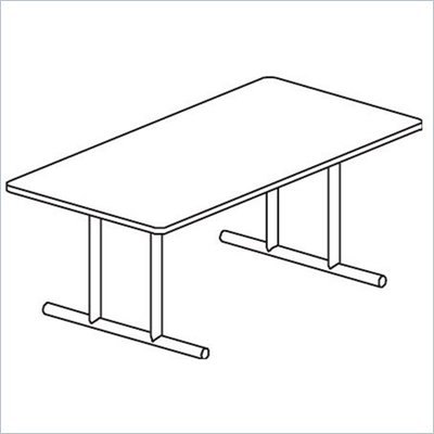 Mayline Geneva Narrow Rectangular 8' Conference Table with Trestle Base