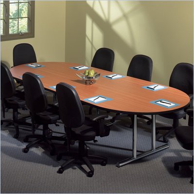 Mayline Geneva Narrow Racetrack 8' Conference Table with Trestle Base
