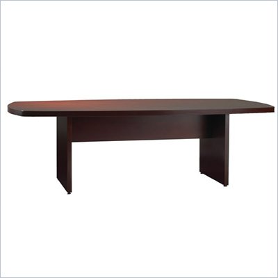 Mayline Luminary Curved End 12' Conference Table with Slab Base