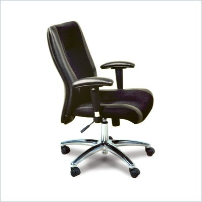 Mayline Mercado Black Leather/Mesh Combo Conference Chair