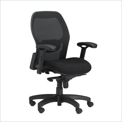 Mayline Mercado Black Fabric Seat with Mesh Back, Synchro-Tilt Chair