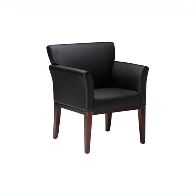 Mayline Mercado Solid Wood Leather Guest Seat