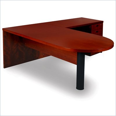 Mayline Mira Peninsula Table, Return and Box-Box-File Pedestal