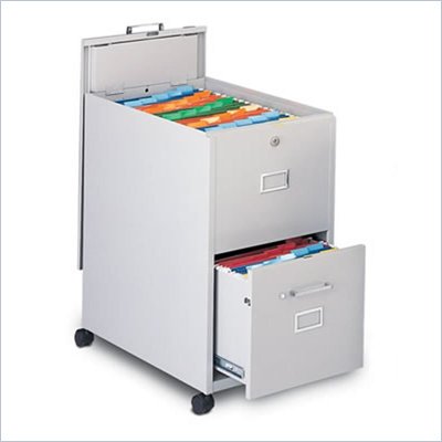 Mayline Mobilizer 2 Drawer Mobile Vertical Metal Filing Storage Cabinet with Lid and Drawer