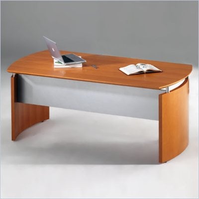 Curved Computer Desk on Mayline Napoli 72  Contemporary Wood Veneer Computer Desk   Nd72