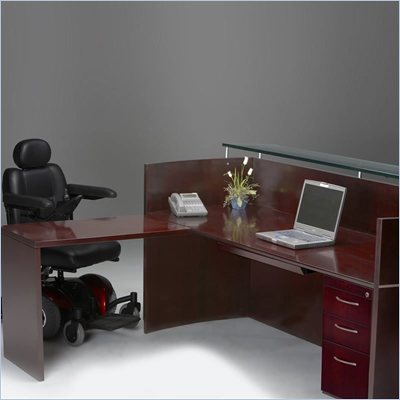 Mayline Napoli Single Pedestal Reception Station with Return