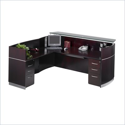 Mayline Napoli Double Box/Box/File Pedestal Reception Station with Return