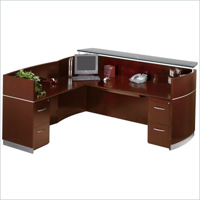 Mayline Napoli Double File/File Pedestal Reception Station with Return