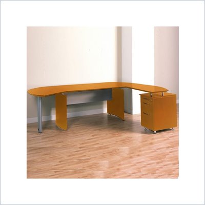 Mayline Napoli Wood 72" Curved L-Shaped Desk Set