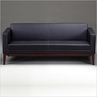Mayline Prestige Series Black Leather Sofa