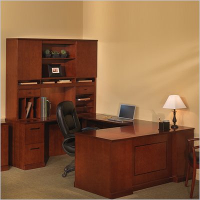 Mayline Sorrento Executive U Straight Front Desk with Hutch Set