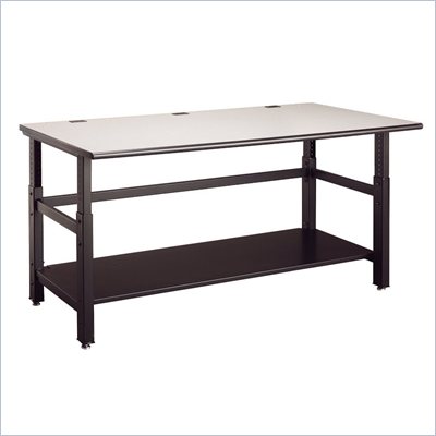 Mayline Techworks 72 x 30 Adjustable Table in Textured Black Paint