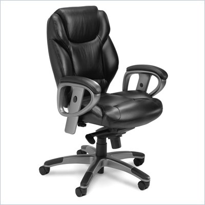 Mayline Ultimo Executive Mid Back Leather Chair in Black