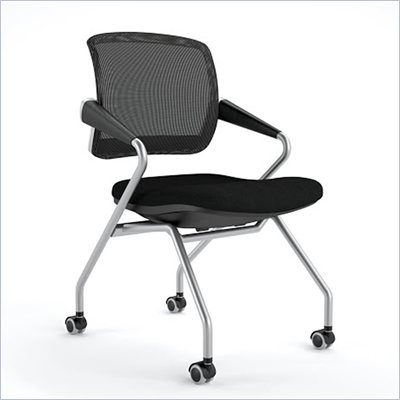 Mayline Valore Mid-Back Chair in Black (Set of 2)
