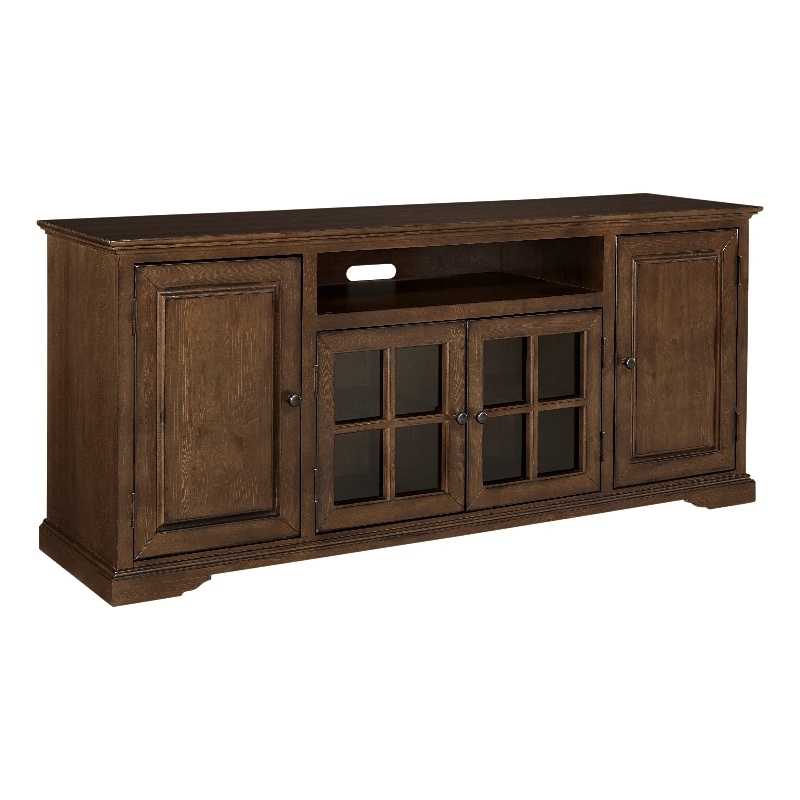 Progressive Furniture Hamilton 74 Inch TV Console in Auburn Cherry ...