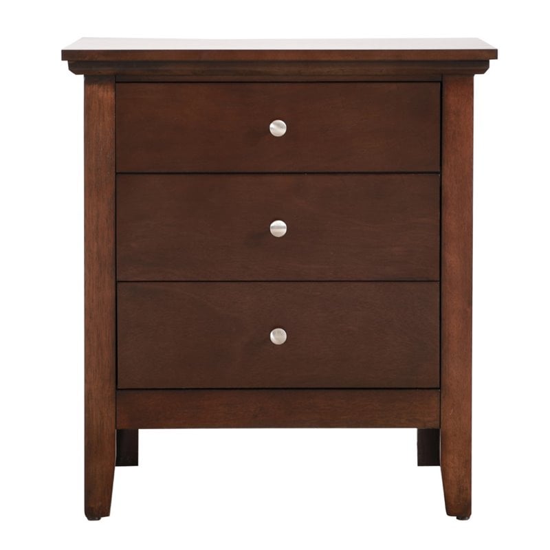 Home Square 3 Drawer Wood Nightstand Set In Cappuccino Set Of 2