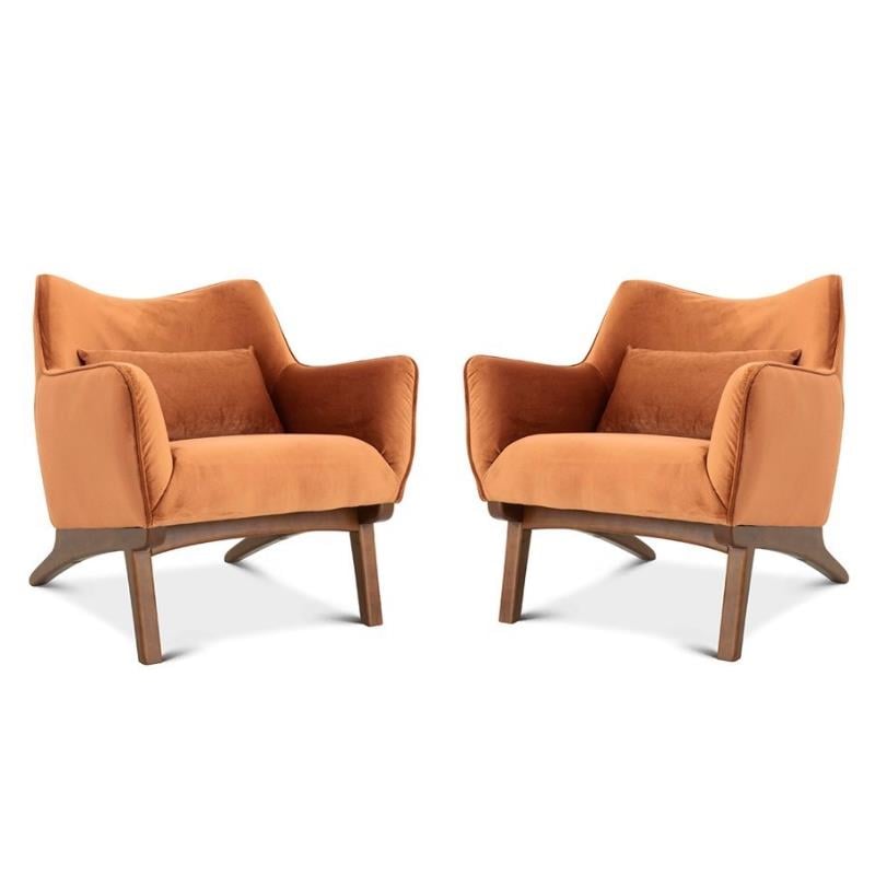 Home Square Piece Mid Century Modern Velvet Gatsby Accent Chair