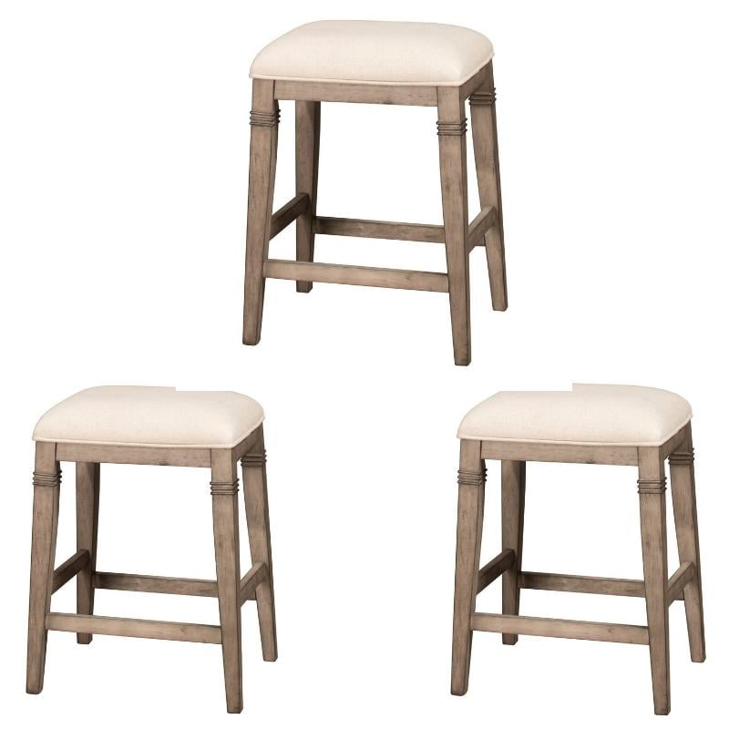 Home Square Piece Upholstered Wood Counter Stool Set in