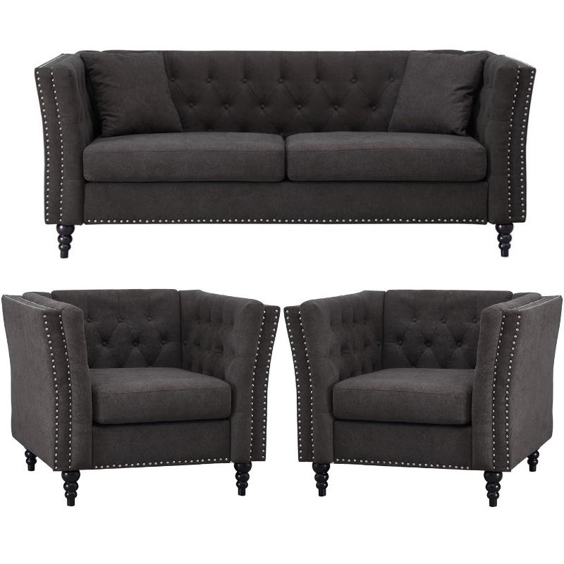 Sofa with discount 2 chairs set