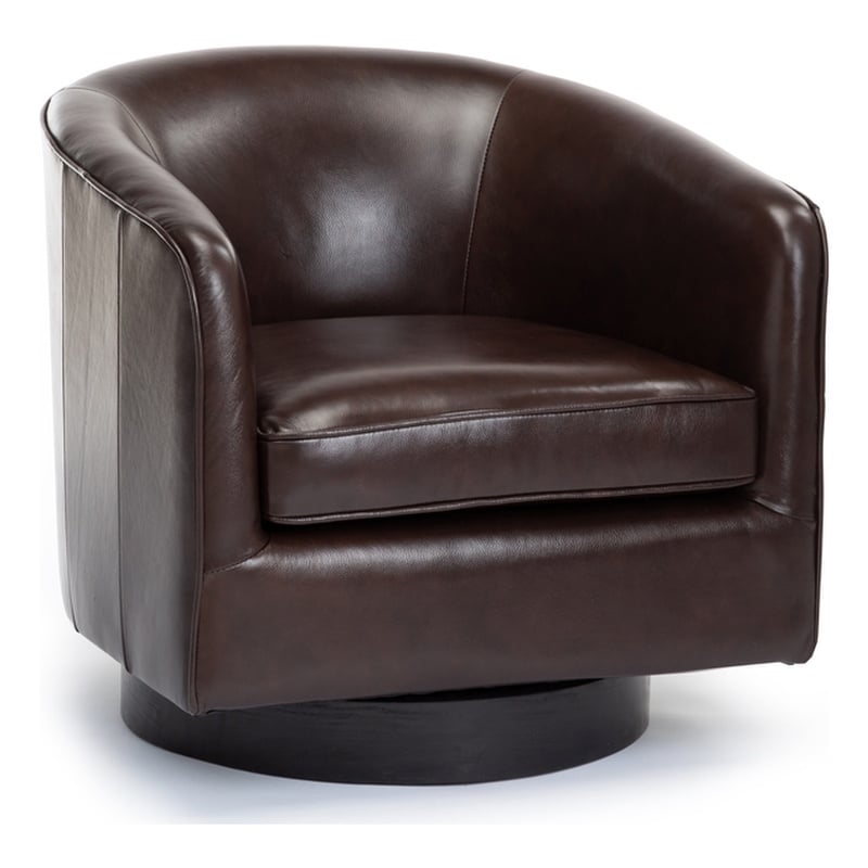Turner Brown Top Grain Leather Modern Swivel Chair