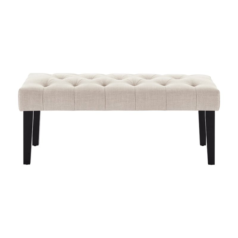 Home Fare Tufted Upholstered Queen Headboard and Bench Set in Beige