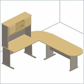 Bush Series A Light Oak Advantage Left L-Shaped Desk