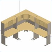 Bush Light Oak Advantage Series Corner Desk with Hutch