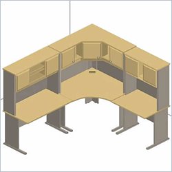Bush Furniture Advantage Series Cubicle Office Set in Light Oak