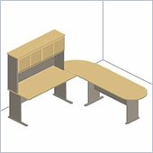 Bush Series A Left L-Shape Wood Office Suite in Light Oak