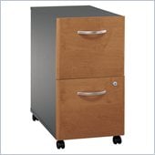 Bush Series C 2 Drawer Vertical Mobile Wood File Cabinet in Natural Cherry
