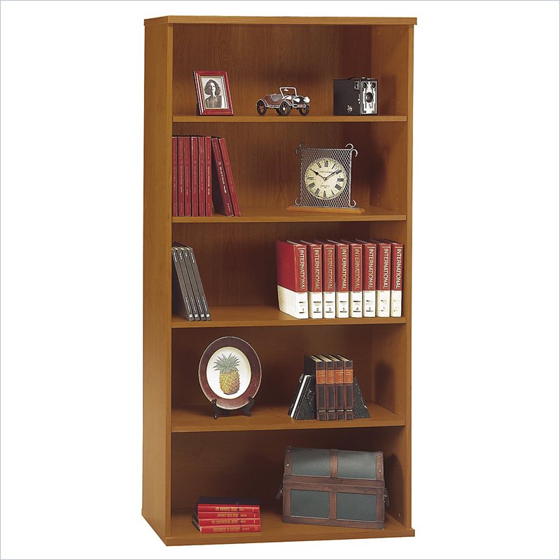 Bush BBF Series C 36W 5Shelf Bookcase in Natural Cherry WC72414