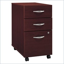 Bush Furniture Series C 3 Drawer Vertical Mobile File Storage Cabinet in Mahogany