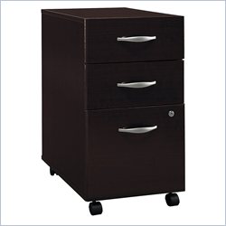 Bush Furniture Series C 3 Drawer Vertical Mobile Wood File Cabinet in Mocha Cherry by Bush