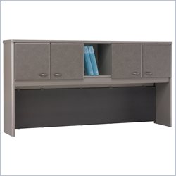 Bush Furniture Series A 72 Wood Hutch in White Spectrum and Pewter