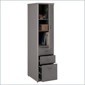 Bush Series A Vertical Wood Storage Locker in White Spectrum & Pewter